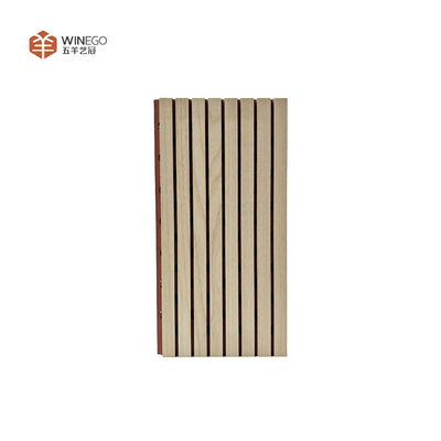 Stylish Acoustic Treatment With Grooved Wooden Panels For Modern Architecture