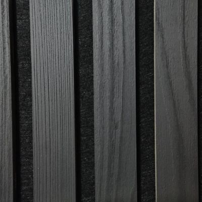 黒色 アコースティック 木製 スラット パネル ポリエステル 繊維 MDF ホテルの装飾用